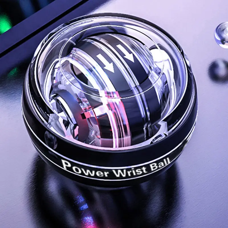 Радужный светодиодный мышцы Мощность мяч для запястья тренер расслабиться