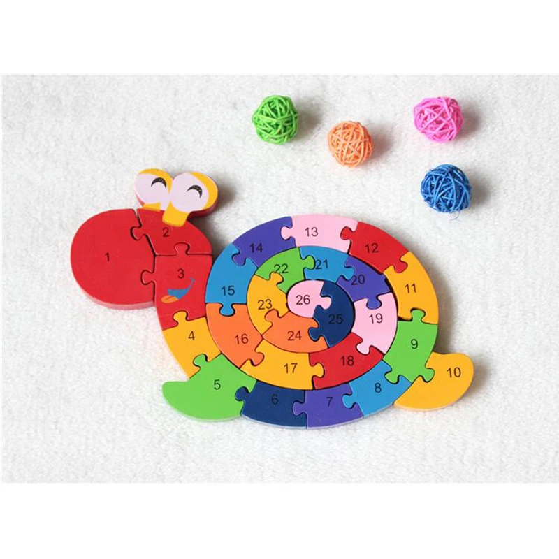 

New Educational Toys Brain Game Kids Winding Snail Figure Wooden Toy Wood Kids 3D Puzzle Wood Brinquedo Madeira Kids Puzzles