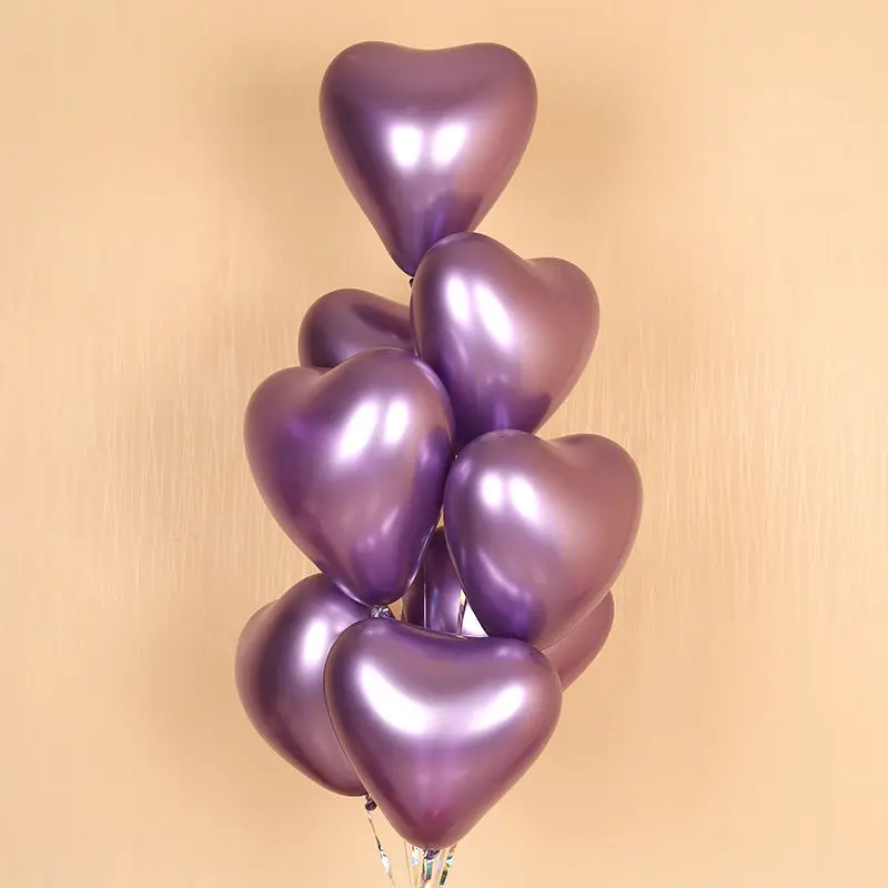 

20pcs Heart Balloons Marriage Inflatable Balloon Metallic Wedding Birthday Party Decor Gifts