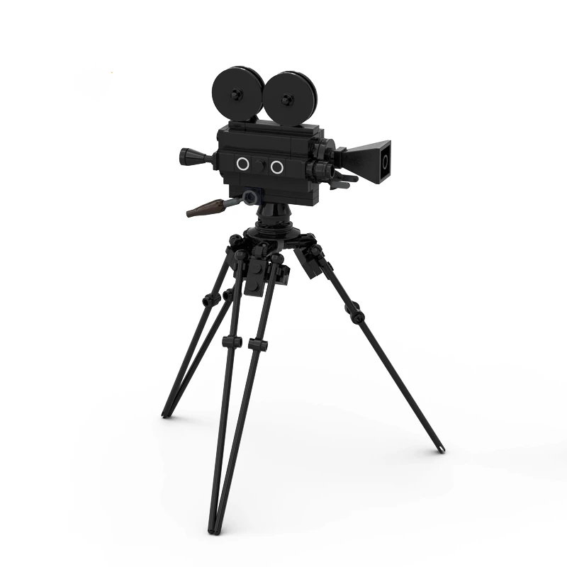 

City Building Blocks Old Fashioned Movie Camera Vintage Record Player Laptop Briefcase Phone Chair Bricks Toy Parts Equipment