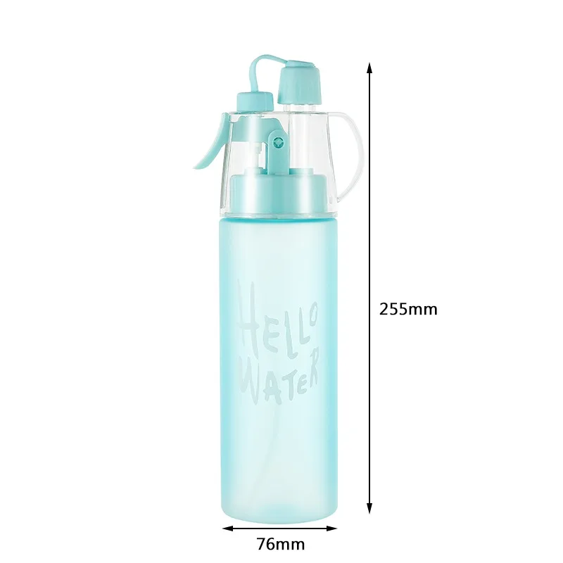 

580ML Sports Water Bottle Outdoor Moisturizing Spray Drinking Water Bottle Leak Proof Portable Drinking Cup Plastic Bottle