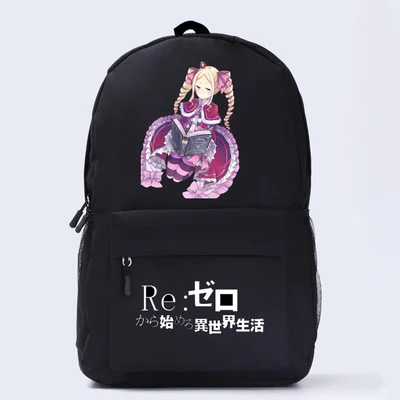 Хит продаж рюкзак унисекс из аниме Re: Zero Kara Hajimeru Isekai Seikatsu Ram/Rem Emiliacosplay школьные