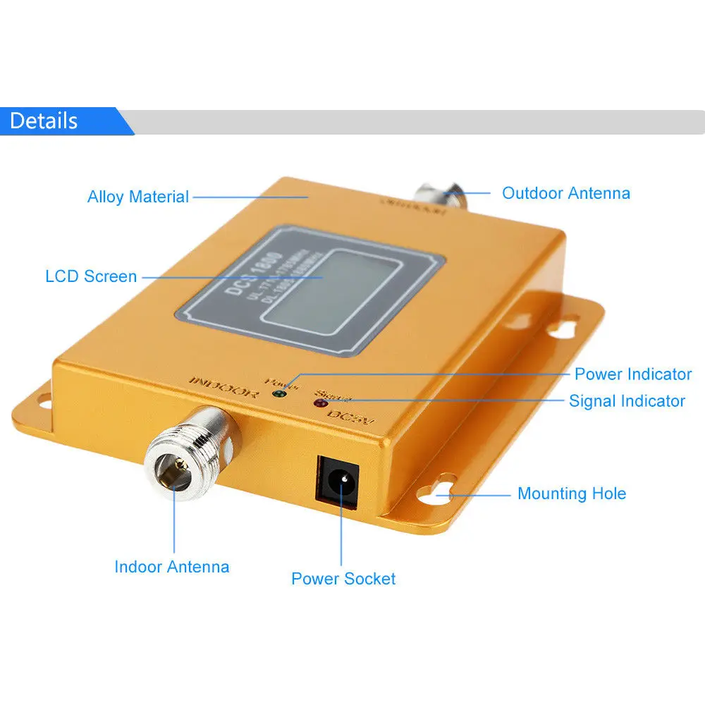 

DCS 1800MHZ GSM 1800 2g 4g LTE Cell Phone Signal Repeater Booster Mobile Phone Signal Amplifier with Indoor Outdoor Antenna