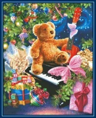 

YIXIAO Counted Cross Stitch Kit Cross stitch RS cotton with cross stitch Haejbgqs Bear's Christmas wish