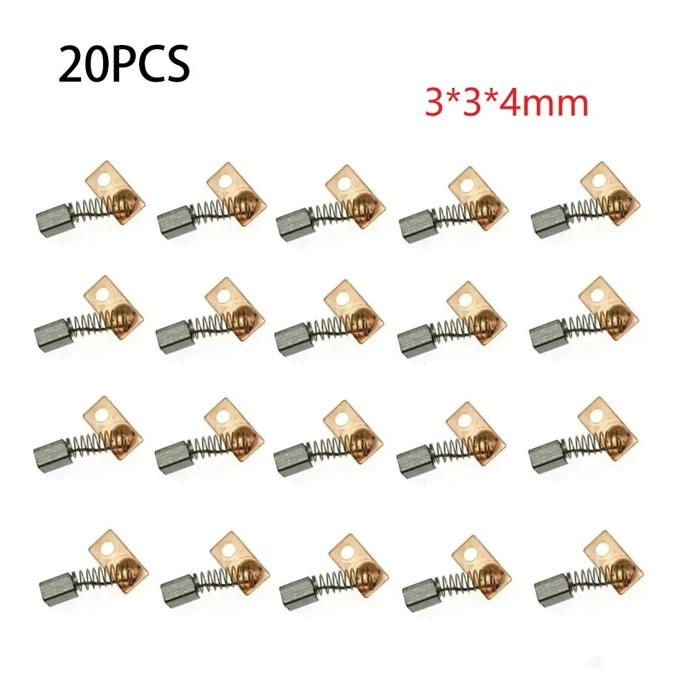 

20 Pcs Electric Motor Carbon Brushes 3*3*4mm Replacement Parts For/Saeyang Series Grinding Machine Power Tools Parts
