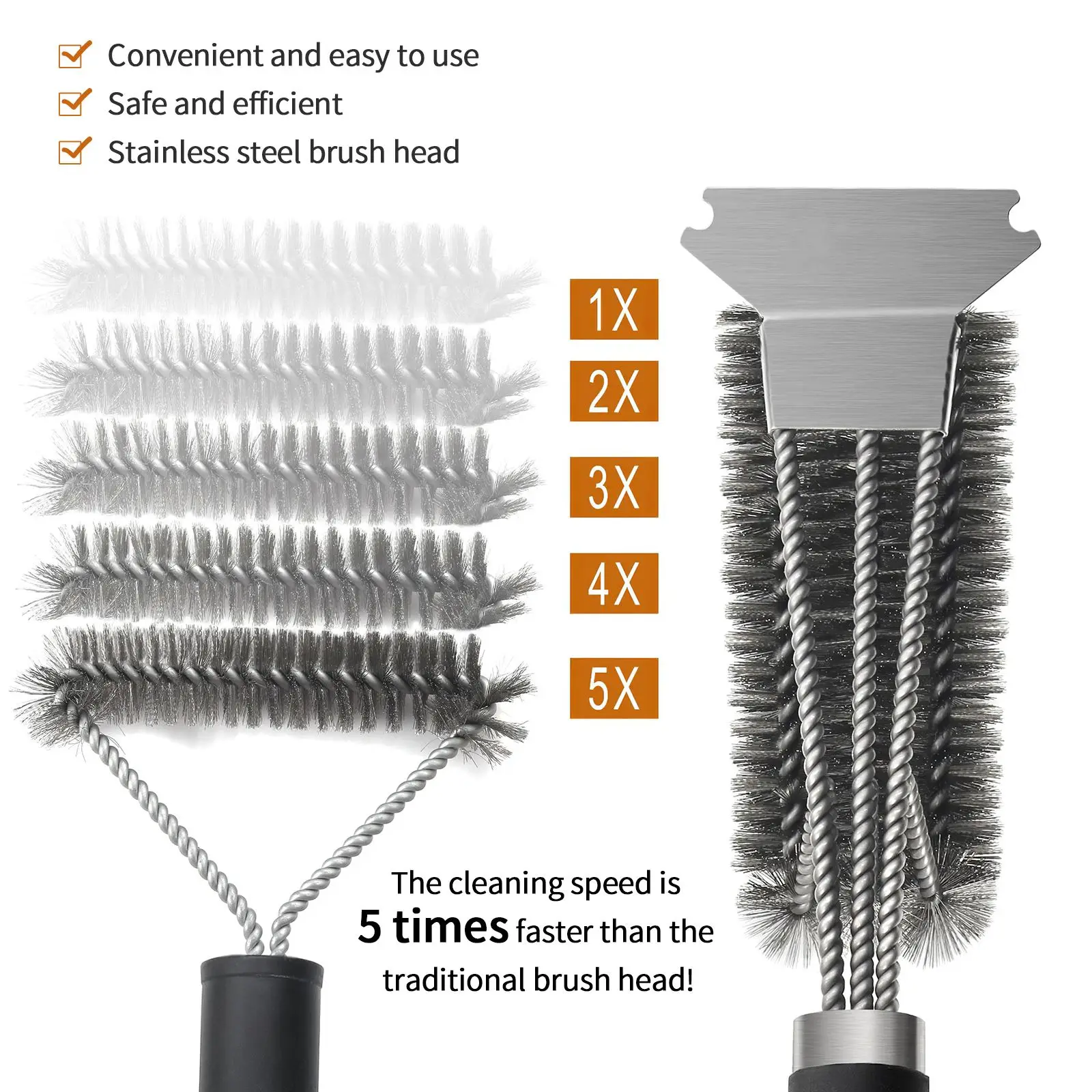 

BBQ Grill Barbecue Kit Cleaning Brush Stainless Steel Kitchen Accessories Bristles Cleaning Brushes Cooking Tool Barbecue Gadget