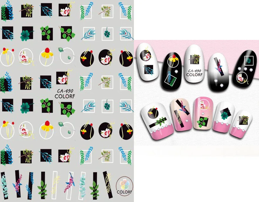 Элегантный цветочный Лак для ногтей задний клей деколь декорации наклейка
