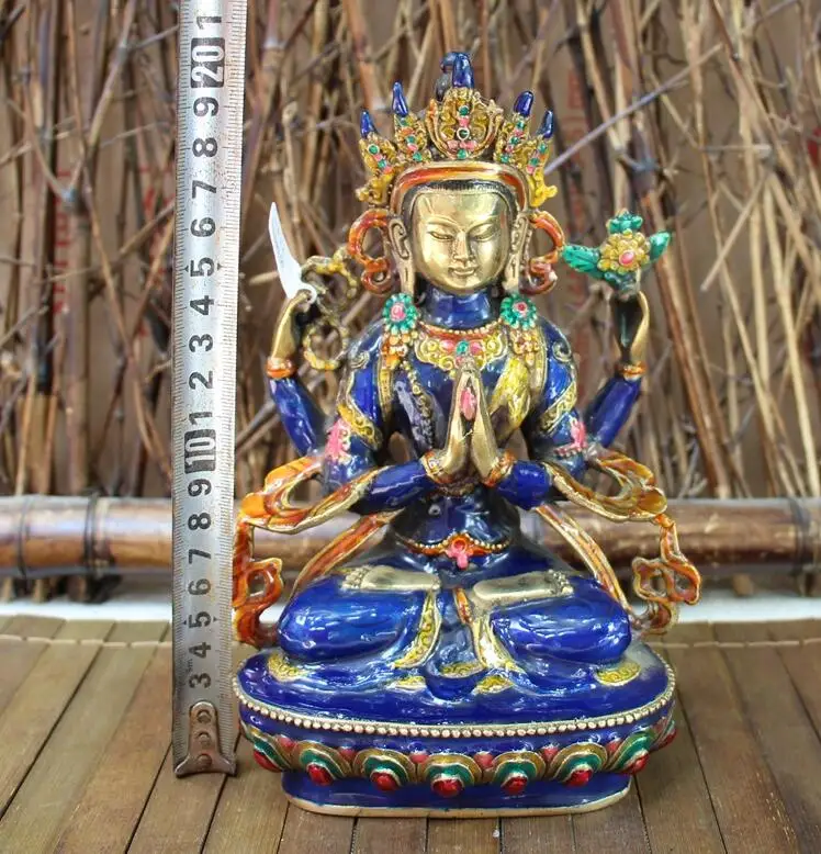 Медная разнообразная коллекция антикварные украшения Будды из перегородчатой