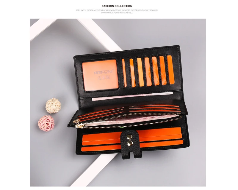Fashion Genuine Leather Wallet Coin Purse Girl Women Wallets With Phone Case Long Clutch Bags Female Card Holder Cartera Mujer