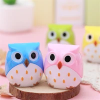 1pc pencil sharpener for kids double hole cartoon owl kawaii stationery cutter creative gift cute toys office school supplies