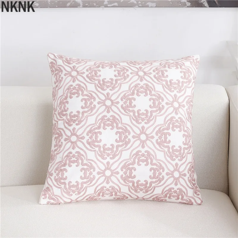

Solid Geometric Cushion Cover Pink Gray Blue Decorative Sofa Cushions Throw Pillows Cotton Pillow Covers 45x45 Pillowcases Decor