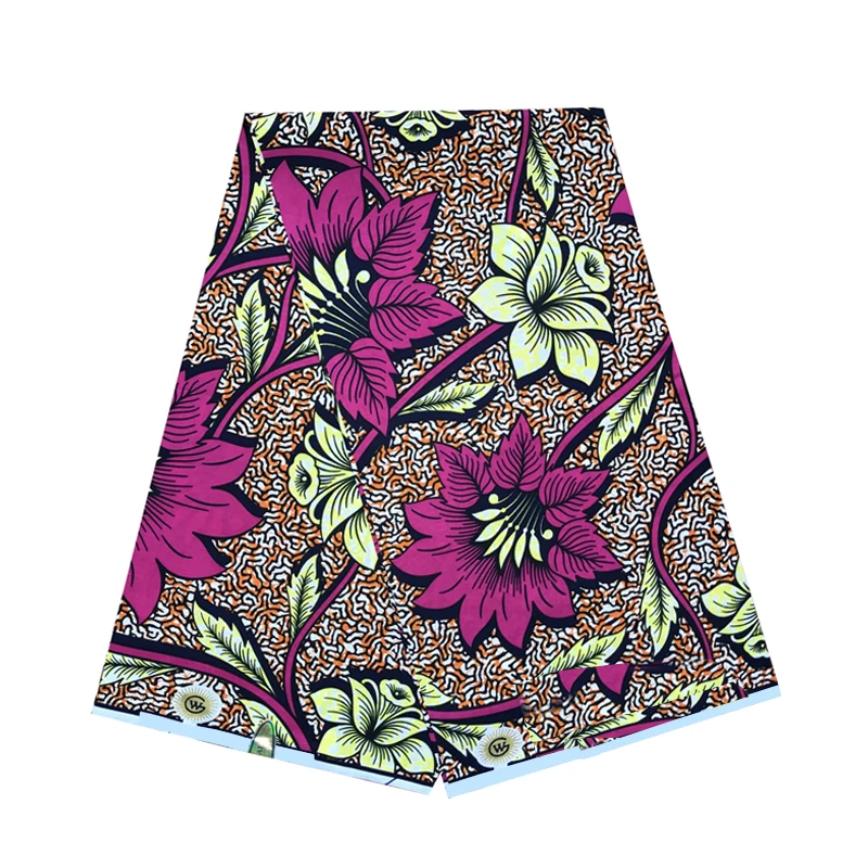 

Ankara Style Nigerian Wax Dye Printed Fabric Cotton Veritable High Quality African Dress Material For Sewing 6 Yards R-V 3-44