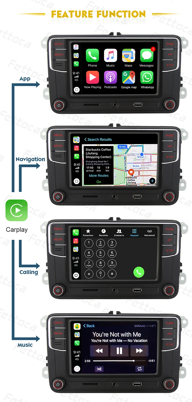 RCD330 Carplay 187B MIB 6,5 дюймовый автомобильный радиоприемник 1 ГБ ОЗУ Carplay зеркальное соединение для Golf 5 Jetta MK5 MK6 CC Skoda Passat B6 B7 Polo
