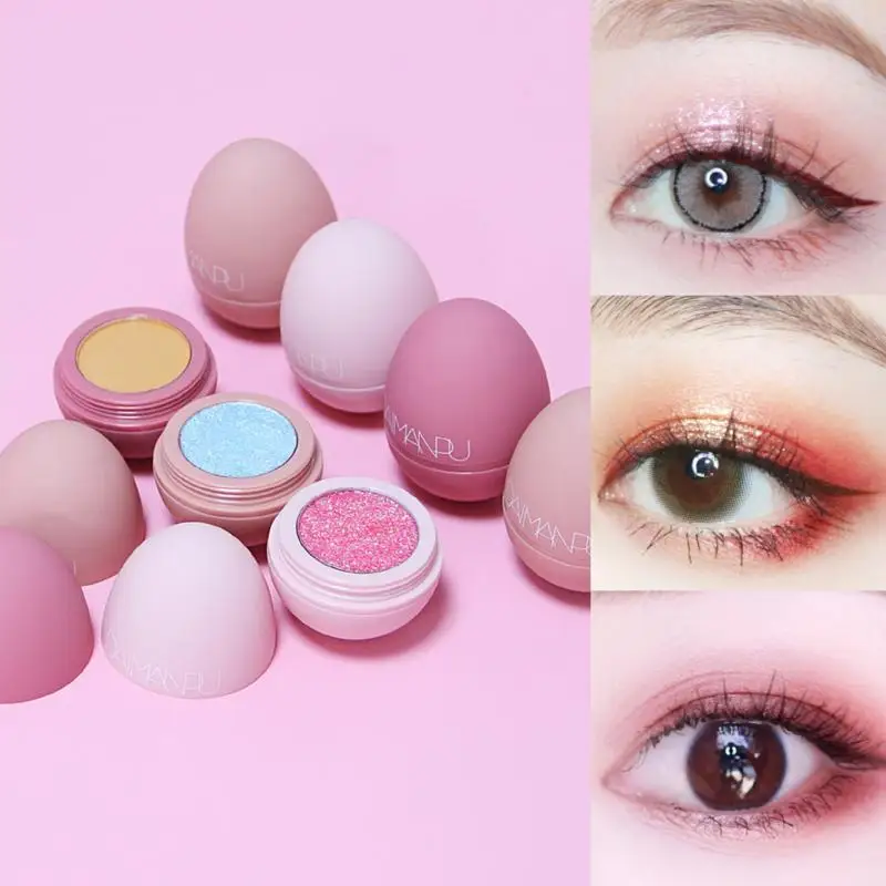 

Glitter Shimmer Matte Cute Egg Eyeshadow Palette Metallic Diamond Shiny Pigmented Eyeshadow Pallete Cosmetic Makeup Palette