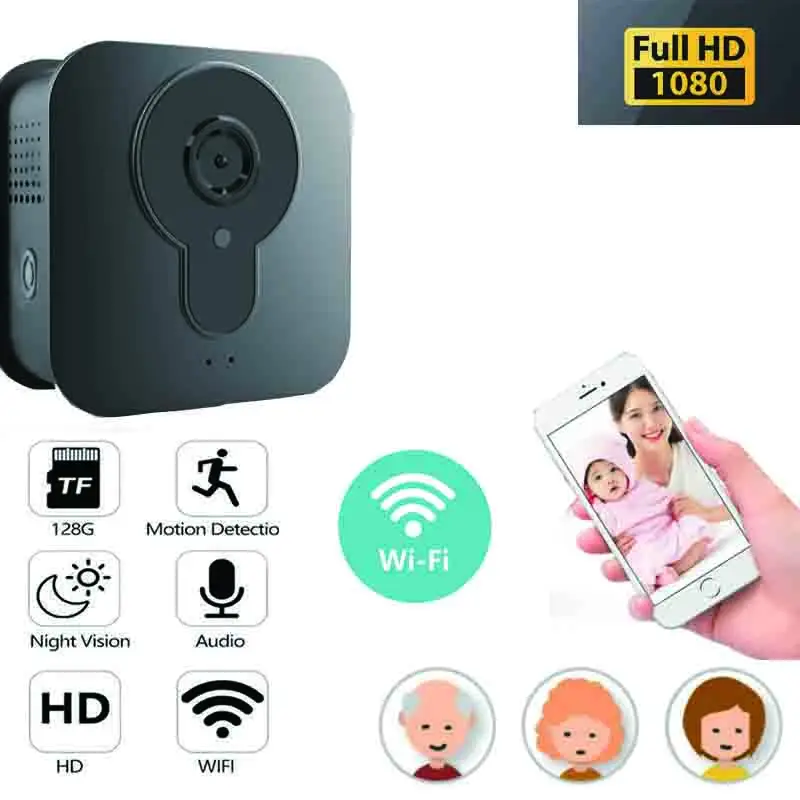 

HD 1080P Mini WiFi Camera Infrared Night Vision Motion Detection Smart Camcorder Two-way Talk Voice Surveillance Video Recorder
