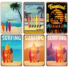 Винтажные Гавайские знаки времени серфинга, металлические жестяные знаки, настенная живопись, тарелка для морского пляжа, постер для бара, паба, клуба, серфинга, украшение магазина