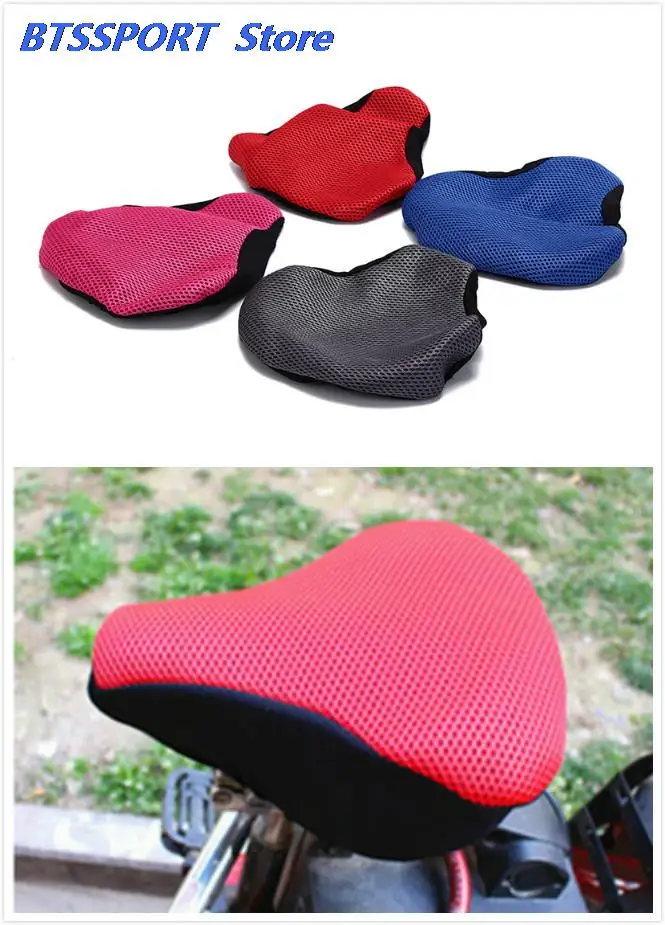 New 3D Soft Bike Seat Saddle Random color for A Bicycle Cycling net Cushion Cover Mat Accessories | Спорт и развлечения