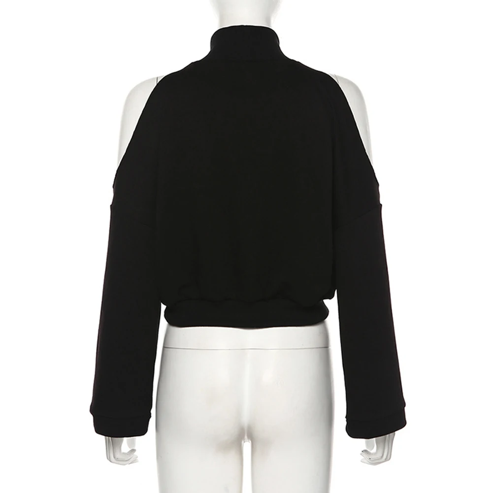 Модный женский осенний пуловер с буквенным принтом длинным рукавом высоким