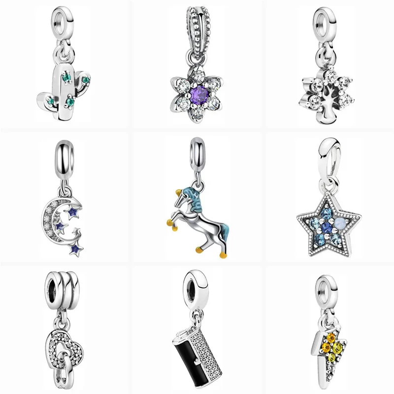 

Shining High Heel Car Dog Cat Motorcycle Wings Mum Star Bead Fit Original Pandora Charms Silver Color Bracelet DIY Women Jewelry