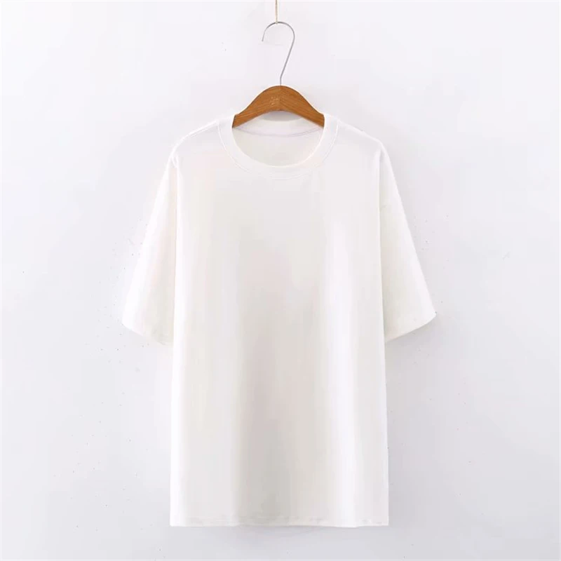 LUNDUNSHIJIA New Fashion Dragon Fruit Color Female Long T-shirt 2020 Spring Summer Casual Harajuku Cotton Loose T-shirts Women | Женская