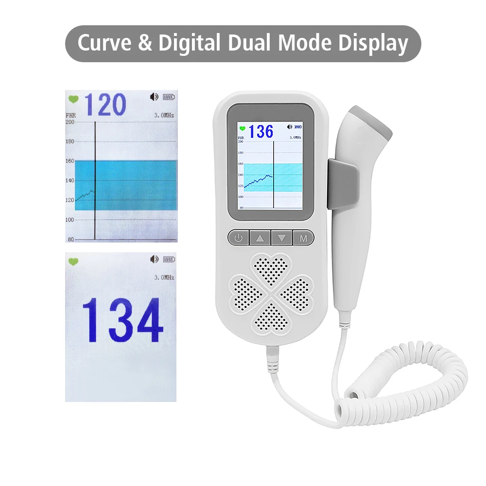 Фото Doppler Fetal Heartbeat Monitor 3.0MHz No Radiation Heart Rate Detector Built-in Rechargeable Battery Fetus-voice Meter Красота и Doppler Fetal Heartbeat Monitor 3.0MHz No Radiation Heart Rate Detector Built-in Rechargeable Battery Fetus-voice Meter Красота и