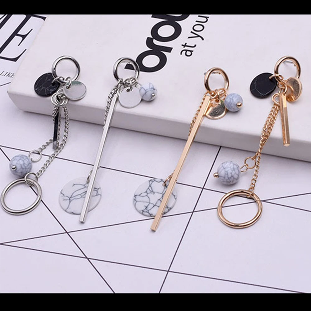 Серьги Для женщин металлический зажим Мрамор длинные круглое кольцо в стиле