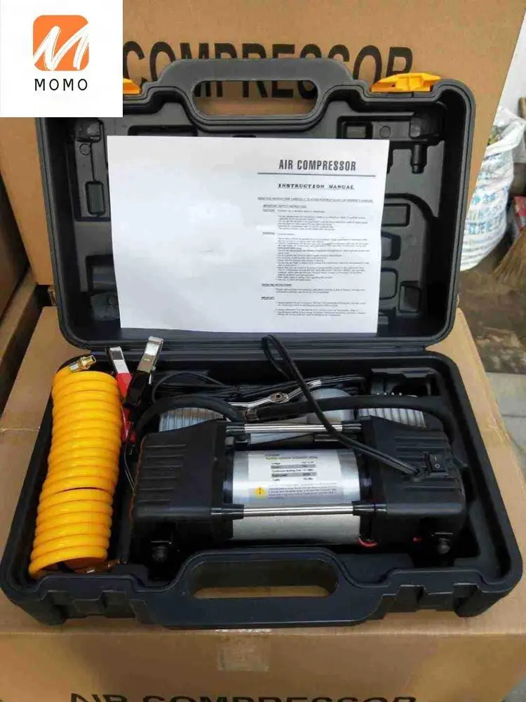 Precio Bomba De Compresor De Aire De Doble Cilindro Con Herramientas Para Coche, Inflador De Neumáticos Portátil De Alta Resistencia, 150 PSI, Pantalla LCD Retroiluminada