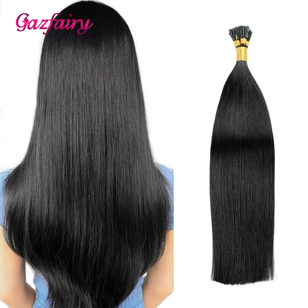 Gazfairy I Tip человеческие волосы 100% настоящие Remy fusion для наращивания 16 дюймов 1
