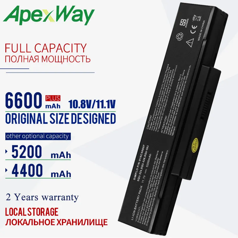 

Apexway 11.1v Battery for Asus SQU-526 SQU-528 M51 S62 S96 Z53 Z94 A32-F3 A32-F2 A32-Z94 A32-Z96 A33-F3 BTY-M66 BTY-M67 CBPIL44