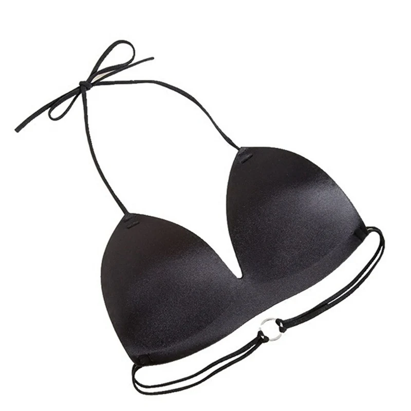 

Deep V Bra wireless Push Up Seamless Halter Bralette Sexy Womens Full Coverage Underwear BH Strappy Black tops Bras