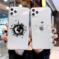 world map compass flight adventure phone case for iphone 12 11 13 pro x xs xr max 7 8 7plus 8plus se2020 12mimi soft silicone