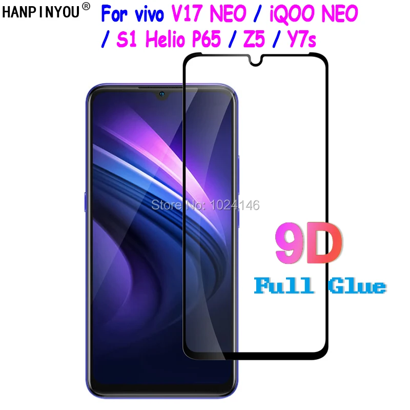 Защитное стекло для vivo V17 NEO V17NEO / iQOO NEO / S1 Helio P65 / Z5 / Y17s 9D, полное покрытие