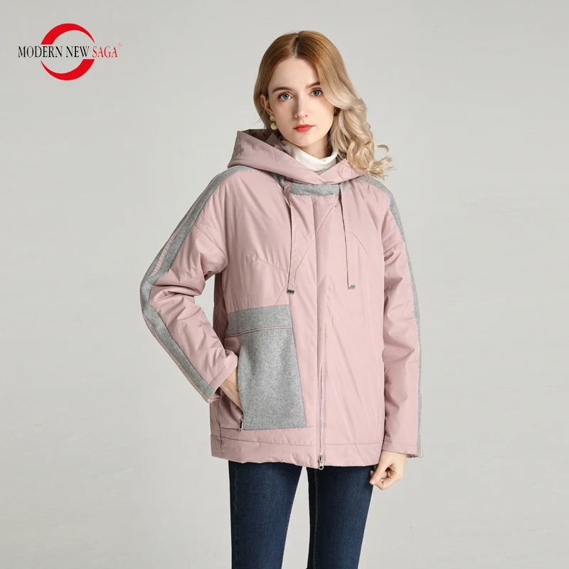 MODERN NEW SAGA 2020 Весенняя Женская Куртка Тонкая Стеганая Полиэстер Осеннее Женское