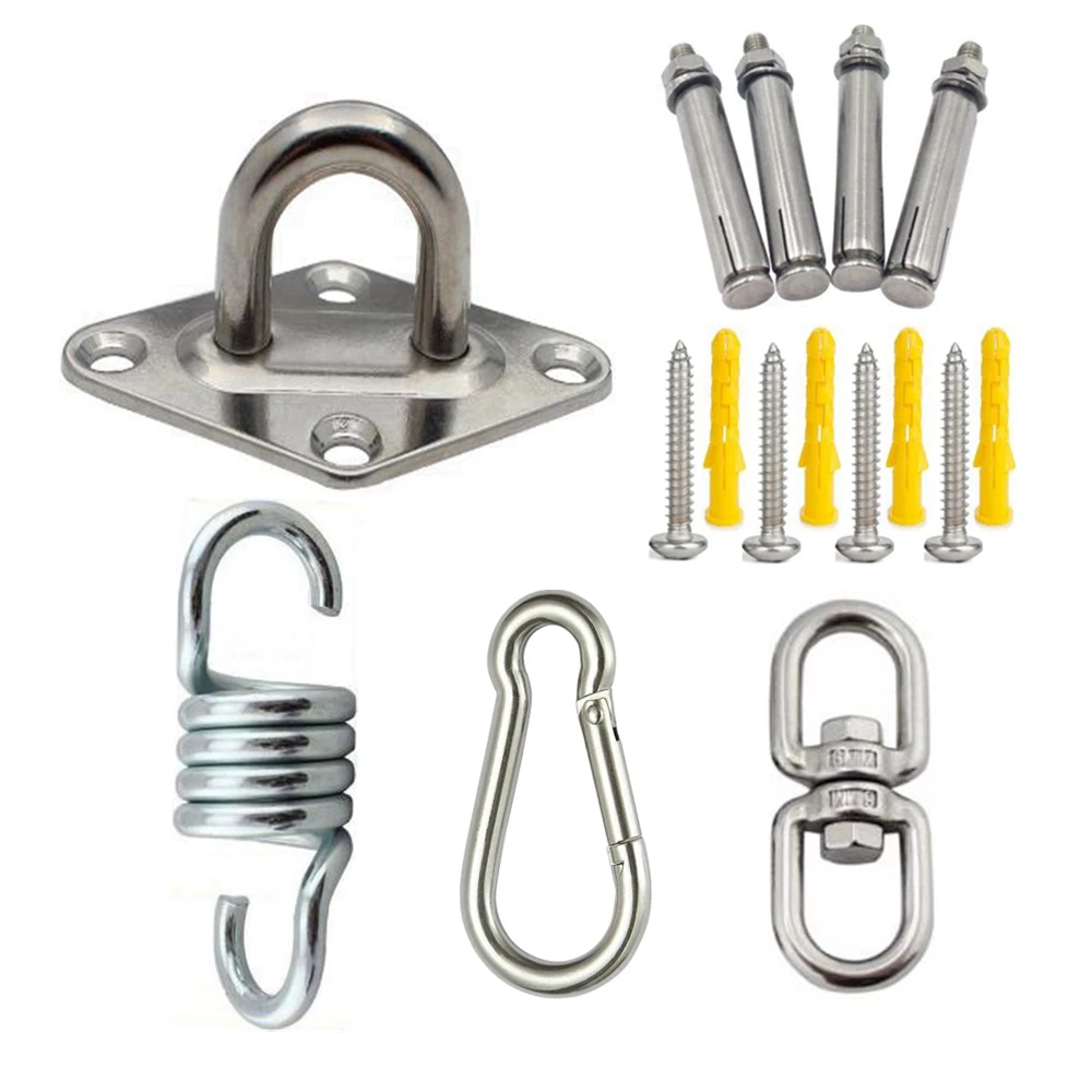 

Stainless Steel Hammock Mount Base Suspension Ceiling Hooks Trapeze Swing Gym Hangers For Hammock Yoga Hanging Chair Heavy Duty