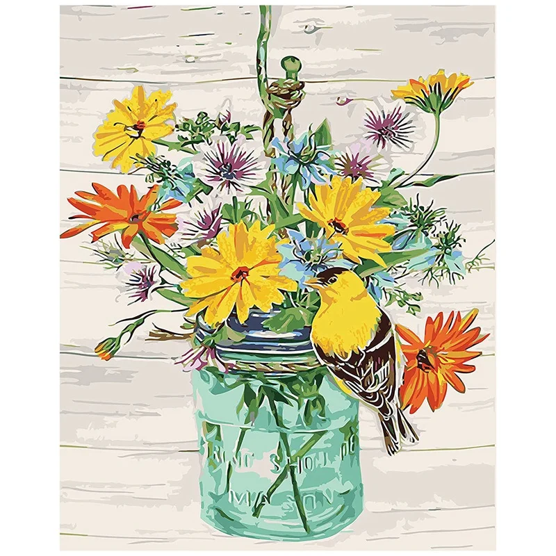 

AMTMBS Abstract Vase And Flower DIY Painting By Numbers Adults For Drawing On Canvas Pictures By Numbers Wall Art Number Decor
