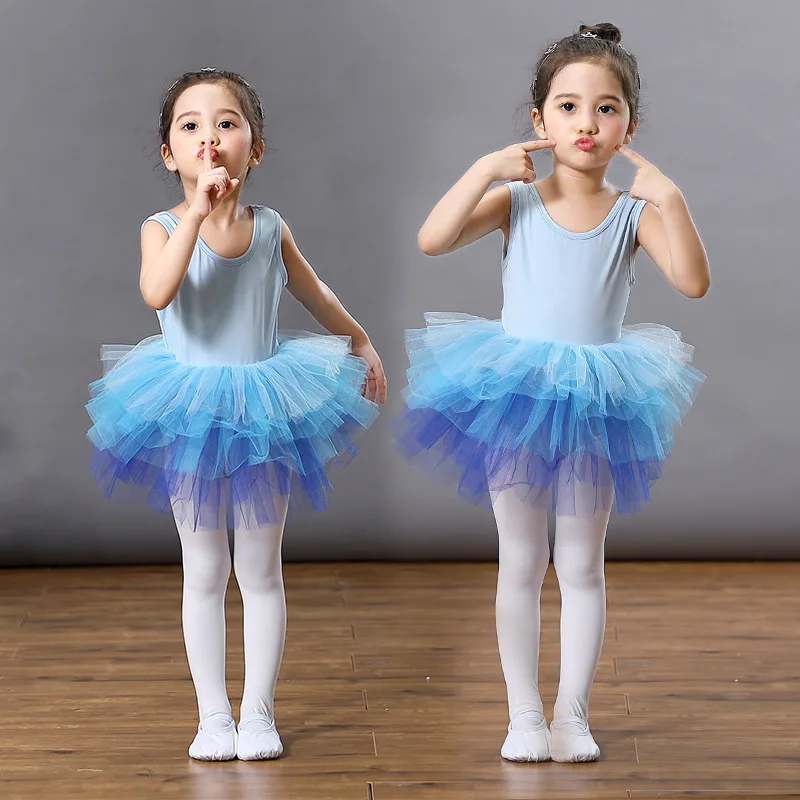 1Pc Tutu Ballet Leotards Girls Kids Chiffon Dancing Skirt Children Dance Practice Dresses Leotard Dress | Детская одежда и обувь