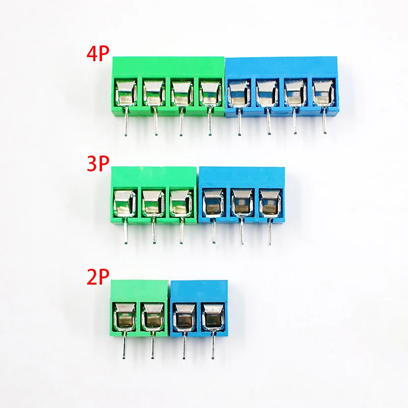 

Винтовой клеммный блок, сине-зеленый, 10 шт./лот, KF301-5.0-2P, KF301-3P, KF301-4P, шаг 5,0 мм, 2P, 3P, 4P