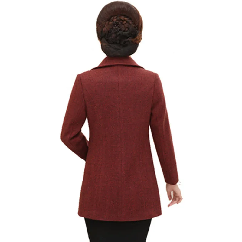 Женское шерстяное пальто осенне зимнее толстое средней длины свободного покроя