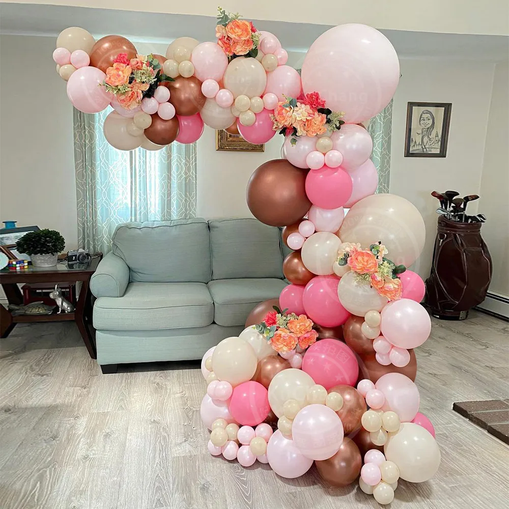 

132 шт Фламинго красный воздушный шар комплект гирлянды молочно-белый Макарон порошок латексный воздушный шар для дня рождения Свадебная ве...