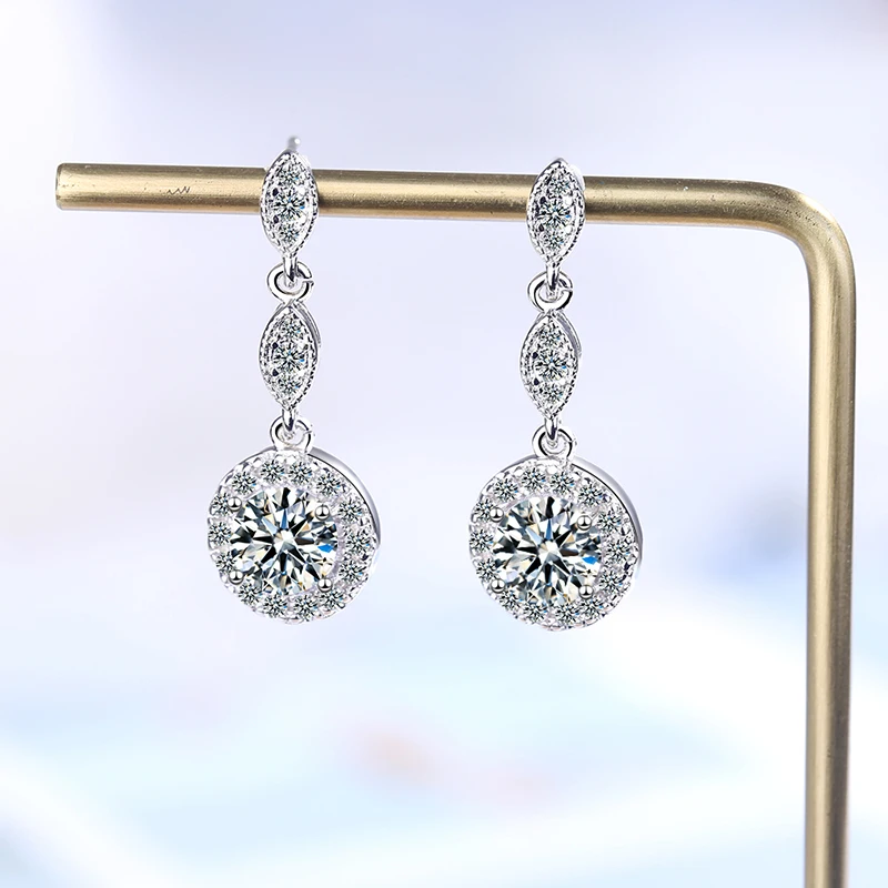

Luxury Multi-Node Long Drop Earrings Shiny Crystal Zircon Round Pendants Female Charming Dangle Earring Piercing Jewelry Gifts