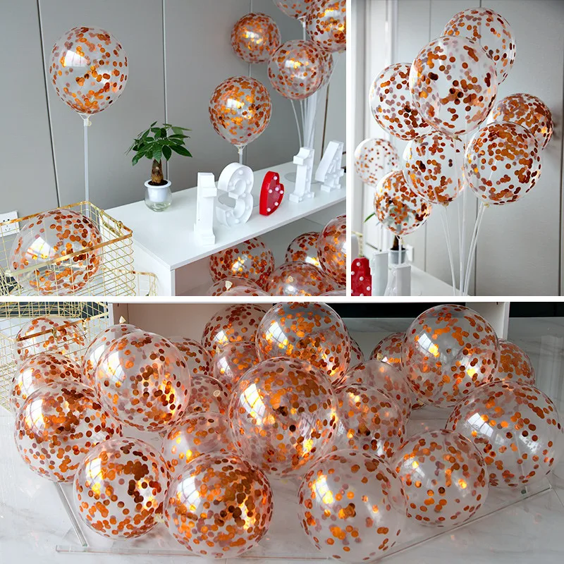 5/10 шт. 12-дюймовые розовые золотые конфетти прозрачные детские праздничные