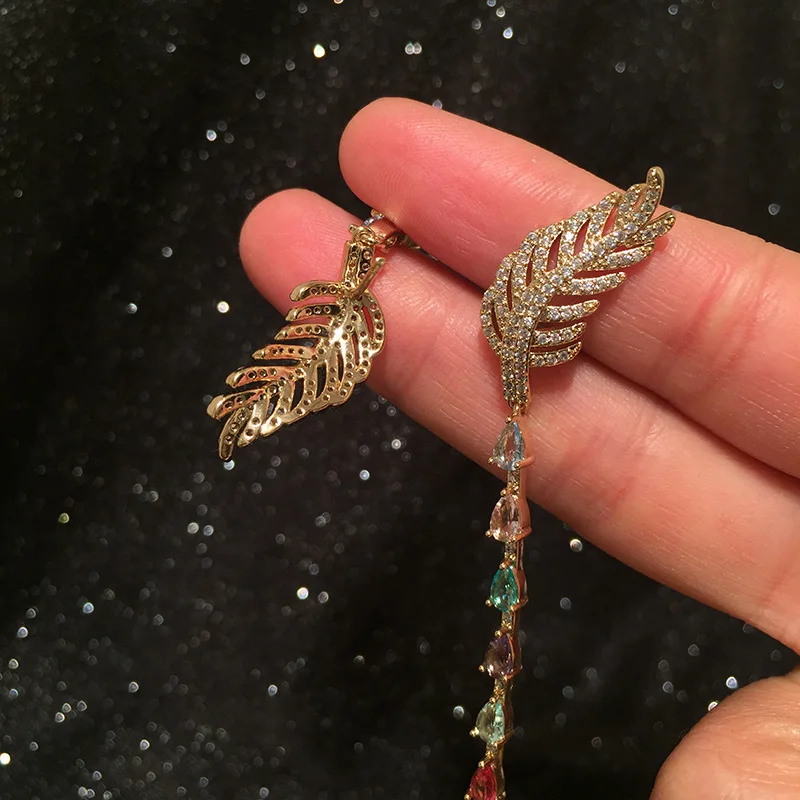 Женские корейские серьги капельки Bilincolor модные милые с фианитами в форме