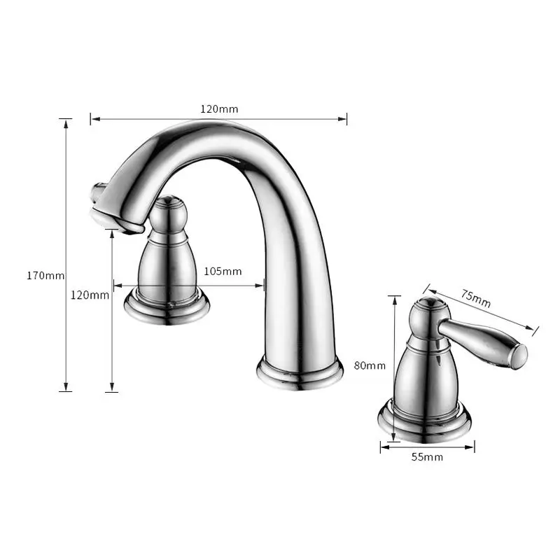 

Basin Faucets Polished Gold Brass Modern Bathroom Sink Faucet Brass Made Double Handle 3 Hole Bath basin mixer tap