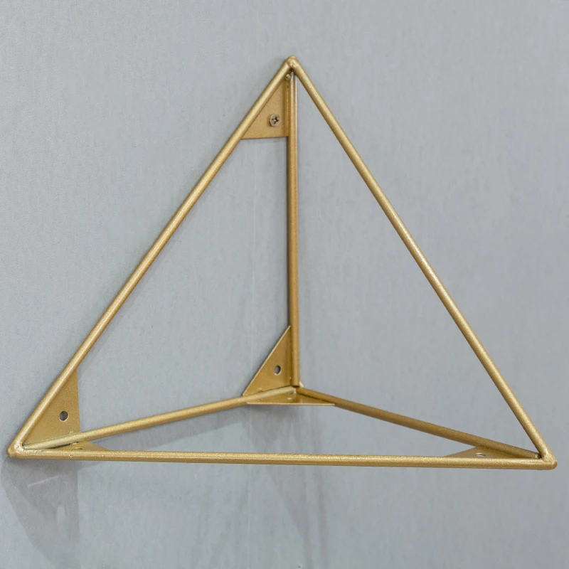 2PCS 15/20/25cm Furniture Golden Metal Table Shelf Triangle Iron Bearing Decorative Wall Mounted Hanging Support Brackets |