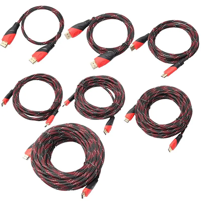Позолоченный hdmi кабель HD видеокабель o двухцветный режим красный и черный|Кабели