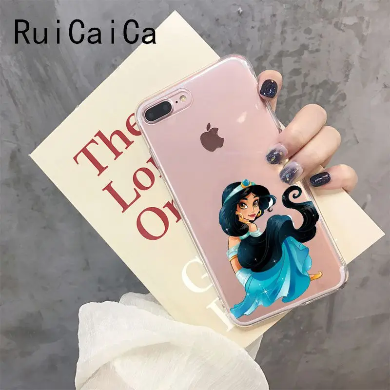 RuiCaiCa Алладин Принцесса Жасмин ТПУ Мягкий силиконовый чехол для телефона iPhone 8 7 6 6S