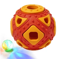 petqueue hot sale dog balls dropshipping built in led or bell dog cat pet training toy teeth cleaning chewing ball pet toy
