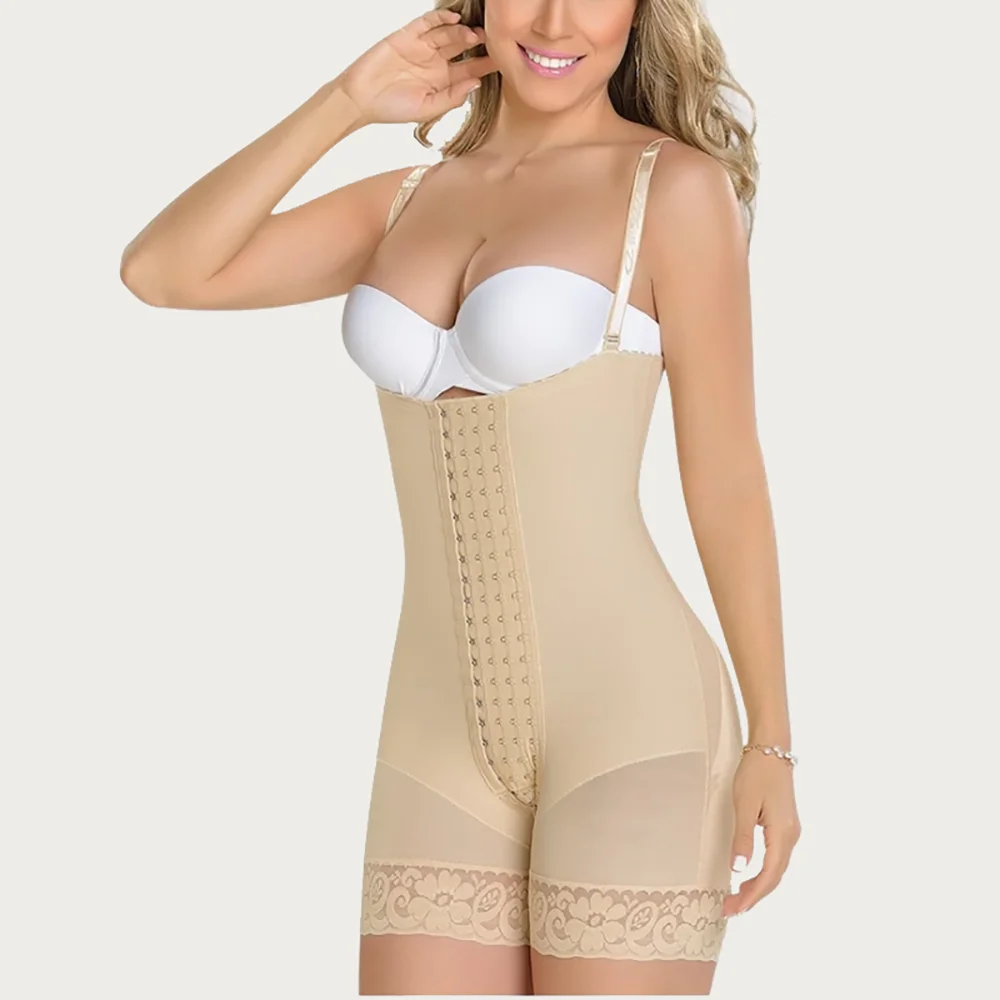 

Women's Shoulder Bodysuit Women Lace Strap Breasted Slimming Sheath Belly Reducing Push Up Shapewear Flat Belly Femme Plus Size