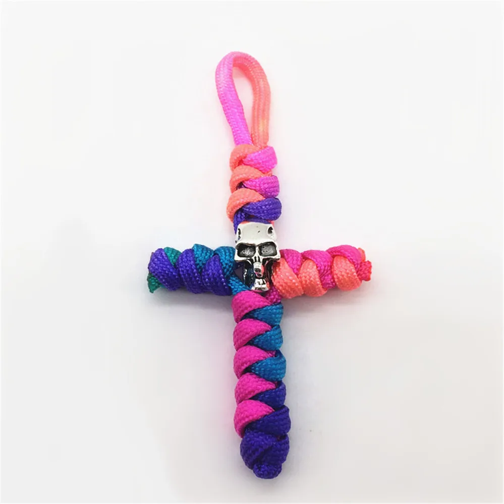 

Umbrella Rope Keychain Outdoor Flashlight Tail Rope Pendant Key Chain Decorative Knife Pendant Handmade Diy Bag Key Ring Pendant