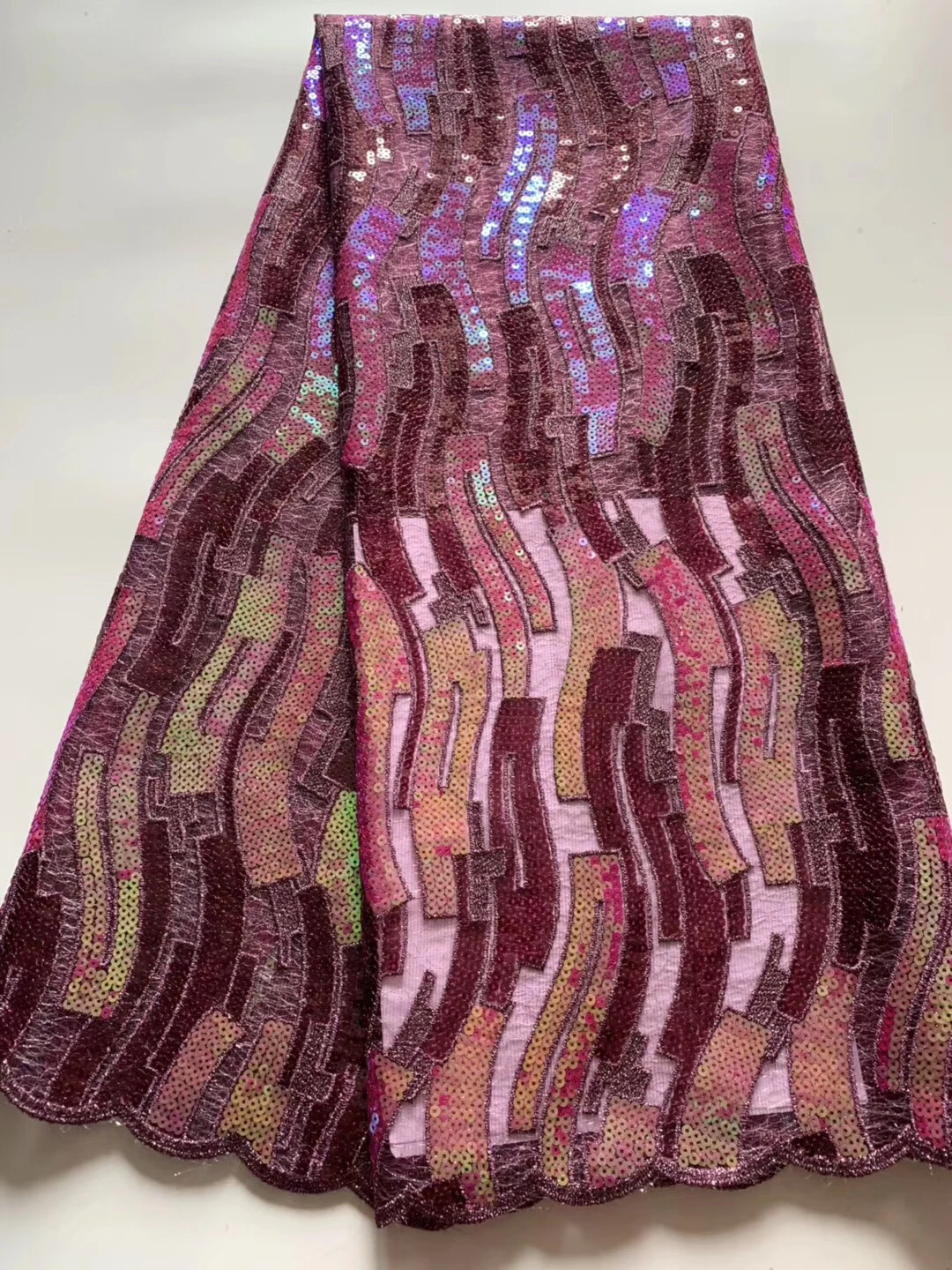 

Latest Sequins French Lace Fabric Nigerian Lace Fabric 2020 High Quality Women Party Dress 5 Yard African Lace Fabric KCD20110